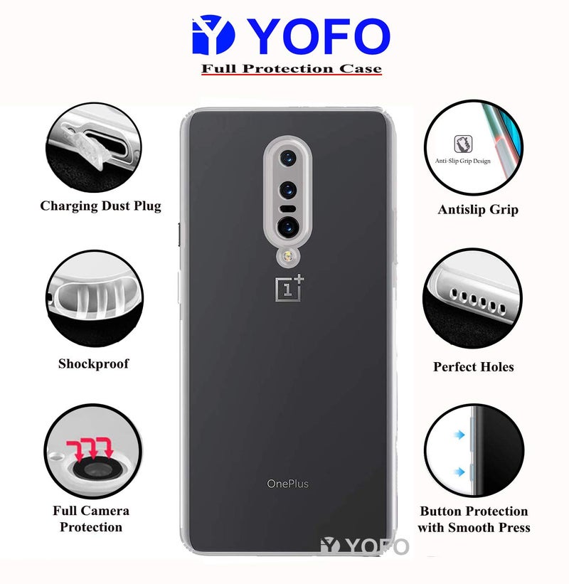YOFO Silicon Full Protection Back Cover for OnePlus 7 Pro (1+7PRO) / 7T Pro (Transparent) Shockproof Ultra Thin - Image 2
