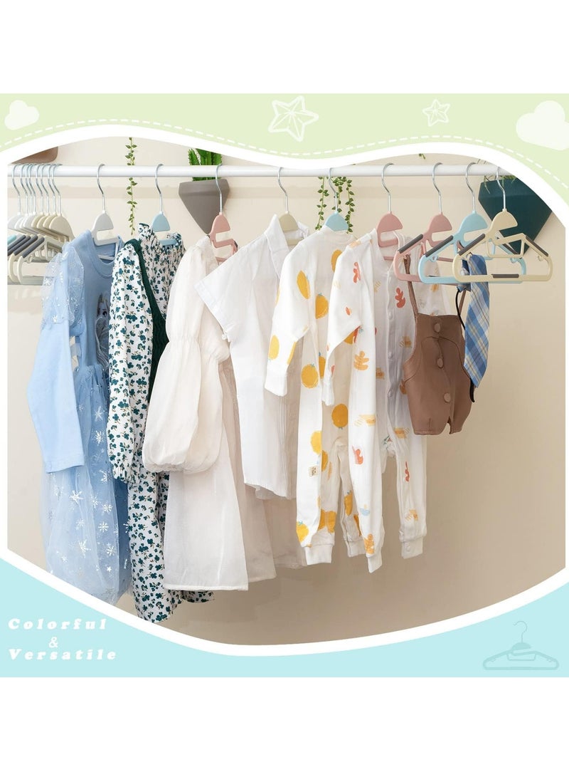 Red Dot Gift 50 Pack of Non-Slip Kids Hangers, Plastic Hangers, S-Slide 12″ (30cm) with 360° Swivel Hook Space Saving for Children Closet.  - Image 3