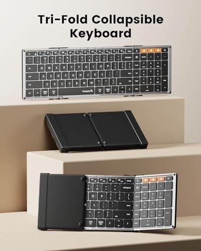ProtoArc Backlit Foldable Keyboard, XK01 Plus Folding Portable Bluetooth Keyboard for Travel, True Full Size External Wireless Keyboards with Backlight for iPad Tablet Smartphone Laptop PC - Image 2