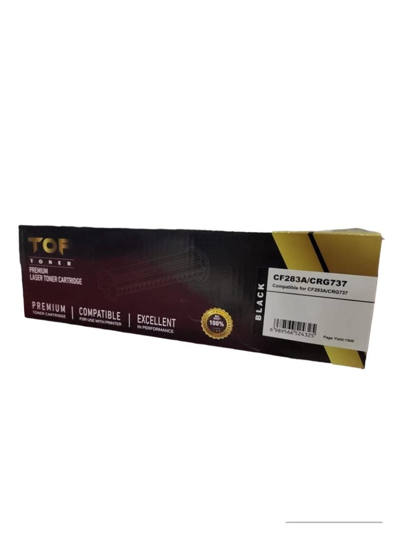 TOP -CF283A/CRG-737 Toner Cartridge Compatible with MFP M125A/127/201/225A/M201dw/ Printers BLACK