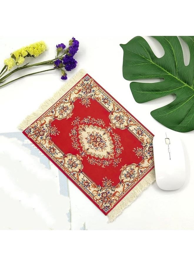 yongsheng 1pcs Mouse Pads for Wireless Mouse,Oriental Carpet Mouse Mat Computer Mousepad for Table Decor ( red)  - Image 1