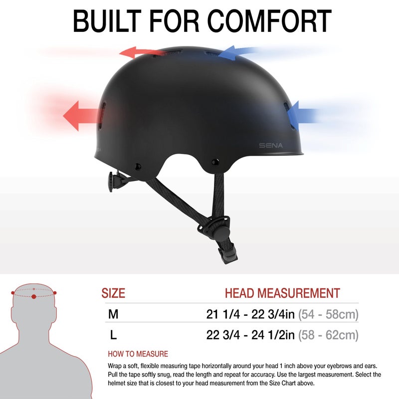 Sena Rumba Bluetooth Smart Helmet for BMX, Skating, Skateboarding, Scooter, and E-Bike (Matte Black, Large) - Image 5