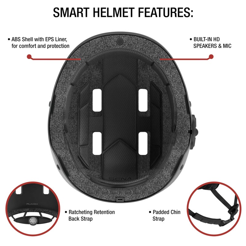 Sena Rumba Bluetooth Smart Helmet for BMX, Skating, Skateboarding, Scooter, and E-Bike (Matte Black, Large) - Image 3
