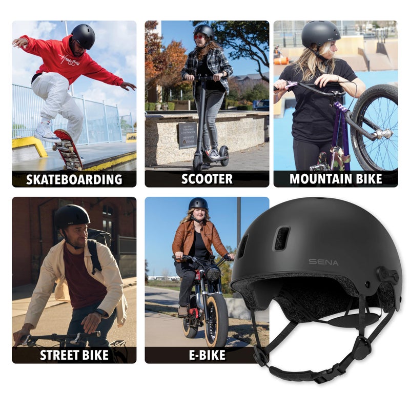 Sena Rumba Bluetooth Smart Helmet for BMX, Skating, Skateboarding, Scooter, and E-Bike (Matte Black, Large) - Image 2