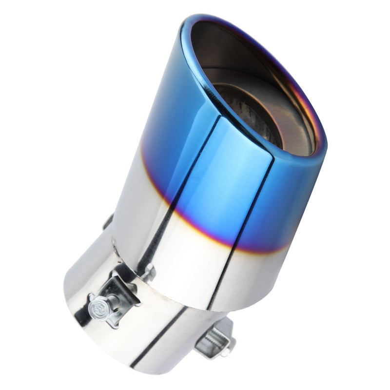 Chrome Blue Exhaust Tip: Stainless Steel Tail Pipe, Screw Fixed Easy Install, Corrosion Resistant, Water Drainage - Smooth Exhaust Power Boost, Elegant Style Upgrade for Most Cars - Image 3
