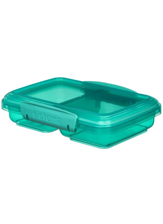 sistema - Sistema Small Split Lunch Box 350ML Green : Snack Container - Lunch Container - Leak-proof - Portable - BPA-free 350ML - Image 1