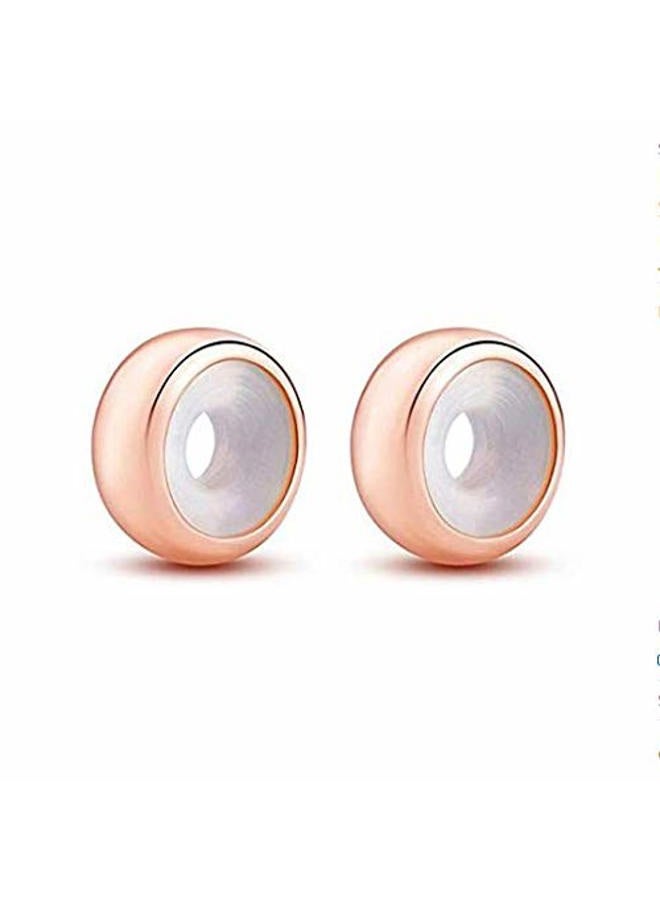 2pcs Rose Gold Plating Rubber Charm Stopper Spacer Bead 925 Sterling Silver for Fashion Pandora Bracelet