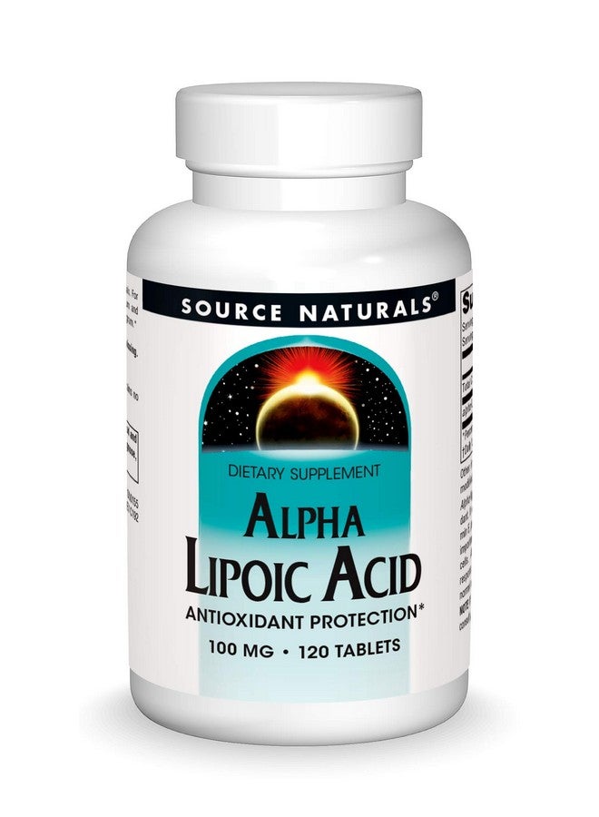 Source Naturals حمض ألفا ليبويك 100 ملغ يدعم عملية التمثيل الغذائي للسكر الصحية وظيفة الكبد وتوليد الطاقة 120 قرص - Image 1