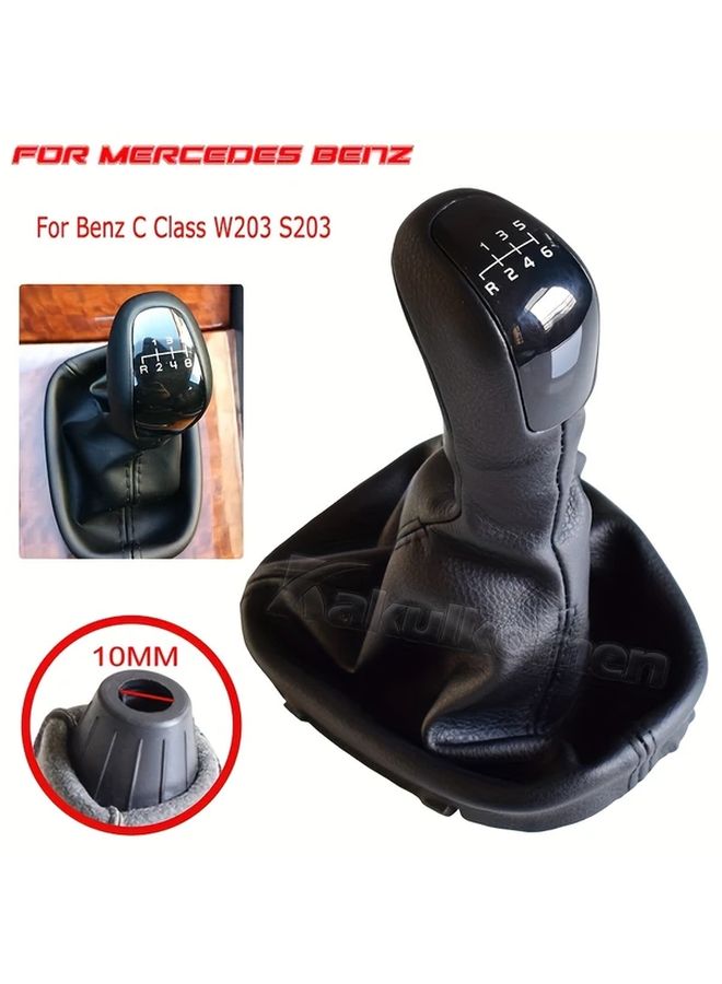 غطاء مقبض ناقل الحركة الأسود من ABS لسيارة مرسيدس سي كلاس W203 2000 2004 S203 يدوي 5 سرعات - Image 3
