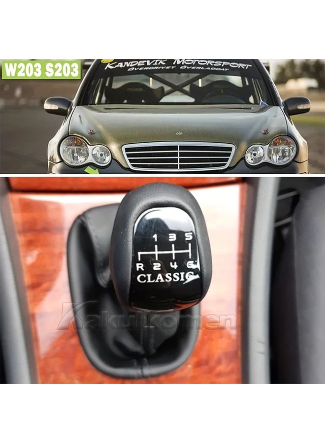 غطاء مقبض ناقل الحركة الأسود من ABS لسيارة مرسيدس سي كلاس W203 2000 2004 S203 يدوي 5 سرعات - Image 4