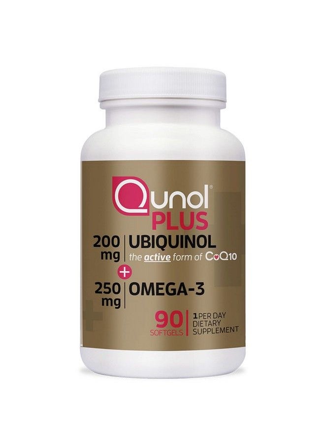Qunol - Plus Ubiquinol Coq10 200Mg With Omega 3 Fish Oil 250Mg Extra Strength Antioxidant For Heart Health Natural Supplement For Energy Production Active Form Of Coq10 (Bovine Version) 90 Count - Image 1