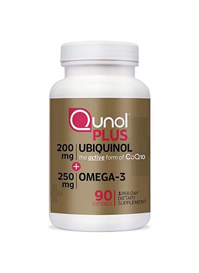 Qunol - Plus Ubiquinol Coq10 200Mg With Omega 3 Fish Oil 250Mg Extra Strength Antioxidant For Heart Health Natural Supplement For Energy Production Active Form Of Coq10 (Bovine Version) 90 Count - Image 1