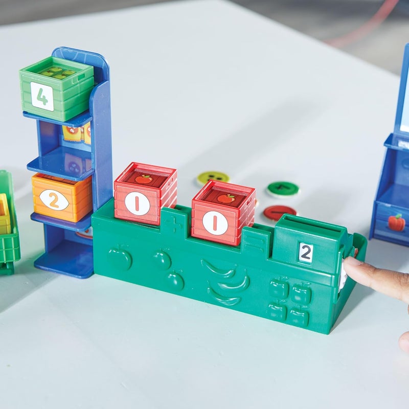 hand2mind hand2mind Numberblocks Add It Up Mini Market Grocery Store Playset Math Toys for Kids 35 Counting Toys Learning Money Numbers for Toddlers Mini Shopping Cart Pretend Play Figure Playset  - Image 5