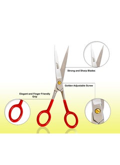 Hair Cutting Scissors, Stainless Steel Razor Edge, 7 inches, Perfect for Salon, Barber and Home Use Professional Hairdressing shears for Kids, Women and Men, Red and Silver - pzsku/ZDF84F8493550F3C84ED9Z/45/_/1735303025/5bf4f440-8fc9-468b-bd27-36c8b26acb1a