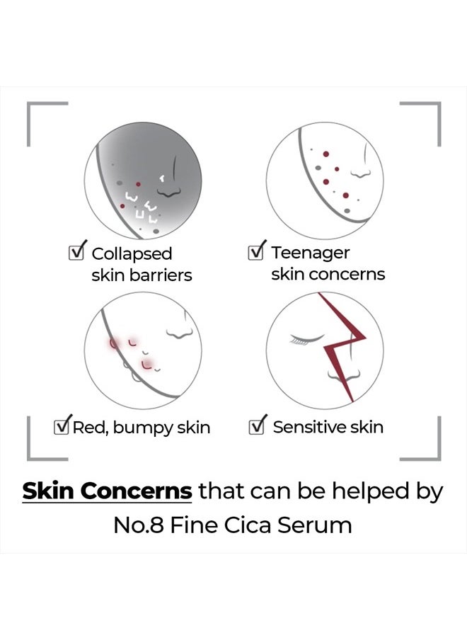 numbuzin No.8 Fine Cica Serum 1.69fl oz/ 50ml | Calming Skin, Cica ingredients, for Sudden Breakouts, Protect Skin,  - Image 2