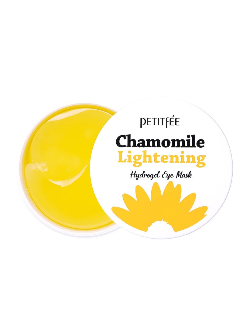 Petitfee - Petitfee Chamomile Brightening Hydrogel Eye Mask 60ea (30pairs) - Revitalizing Eye Patch with Chamomile, Yuzu, Pumpkin, Vitamin Tree, Brightens Under Eyes, Cooling, Moisturizing, Soothing Eye Care - Image 1