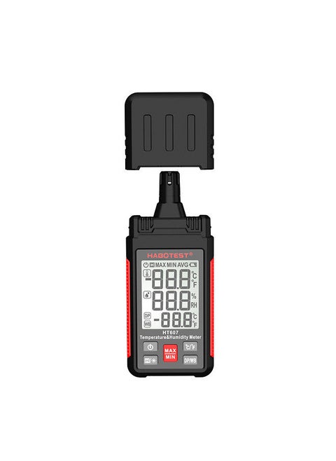 HABOTEST HT607 Digital Hygrometer Handheld Temperature & Humidty Meter Thermo-hygrometer LCD Thermometer Hygrometer Psychrometer Wet Bulb Dew Point Temperature Humidity Detector