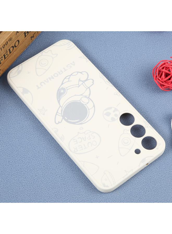 اس-توب جراب لهاتف Samsung Galaxy A03 مقاس 164 مم بنمط رائد فضاء من السيليكون بحافة مستقيمة - Image 3