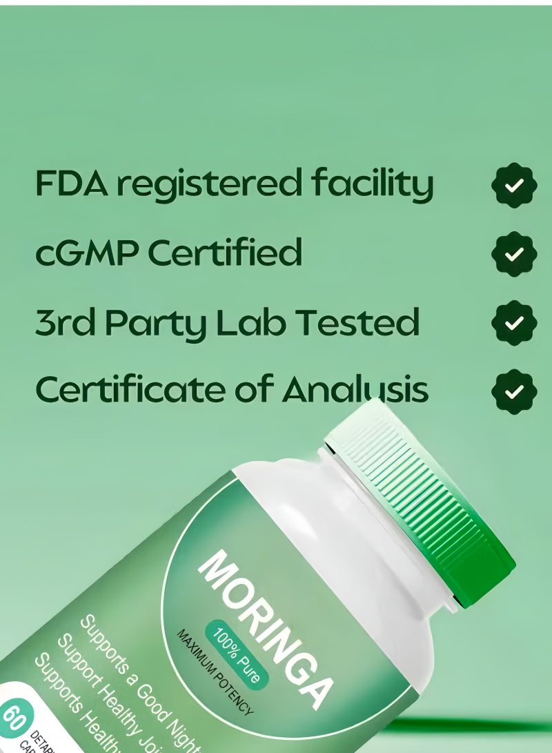 مورينجا **كبسولات مسحوق المورينجا النقي** **غني بالعناصر الغذائية - مسحوق المورينجا الطبيعي** **مضادات أكسدة خضراء فائقة تدعم:** *   **الطاقة** *   **صحة البشرة** *   **صحة الأمعاء+** *   **الفيتامينات الأساسية & الأحماض الأمينية A1** - Image 3