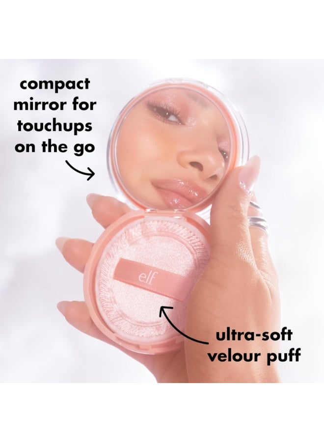 elf Halo Glow Powder Filter, Pressed Finishing Powder, Crease-Resistant, Blurs the Appearance of Pores, With Velour Puff and Mirror, Deep Neutral - Image 4