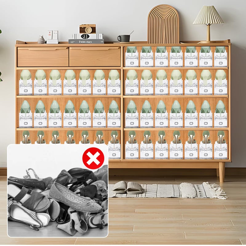 MOOKNAT Clear Shoe Slot Organizer, 12 Pack Adjustable Shoe Slots Organizer for Closet Clear Shoe Stackers Shoe Rack Holder Shoe Space Savers for a Pair of Shoes - Image 5