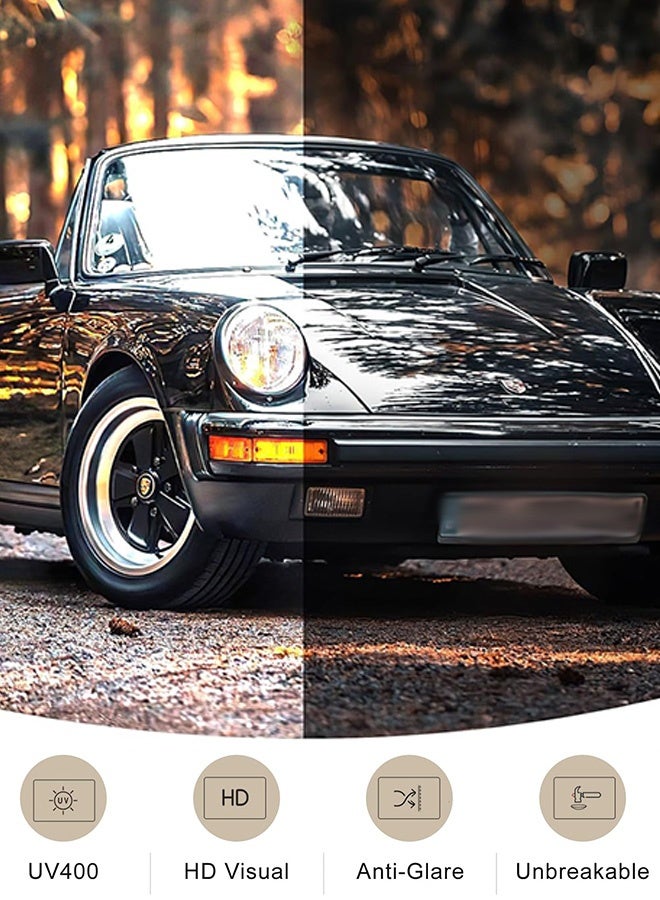 AZorb Polarized sunglasses Men Women Round Classic Sun Glassess for Men's Womens Sunglass Retro Man Eye Glasses Acetate Sun Glas UV Protection Shades for Driving Travel Daily Black - Image 4