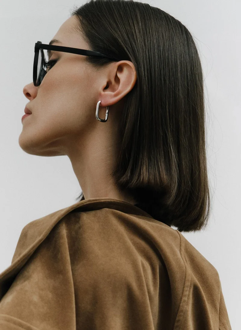 Lichi  Smooth metal oval earrings for Women | Best Price UAE