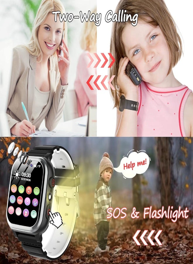 AROAQ Kids Smart Watch for Boys & Girls with Phone Call, SOS, HD Camera, 26 Educational Games, MP3 & Video Player, Pedometer, Calories Counter, Touch Screen – Birthday Gift for Children (1.44” Display) - Black - Image 4
