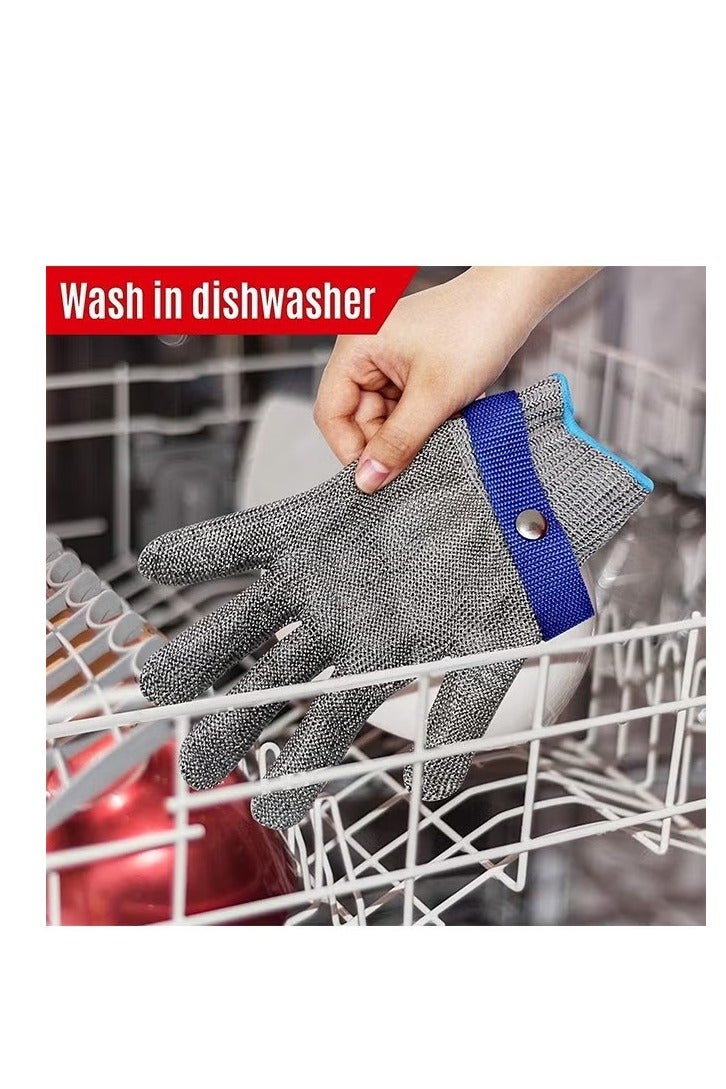 Cut Resistant Glove, Level 9 Safety Protective Gloves Ambidextrous, Food Grade Durable Cut Glove for Kitchen Cooking, Stainless Steel Mesh Metal Glove, Butcher Meat Cutting, Oyster Shucking, Garden, Fishing - Image 3