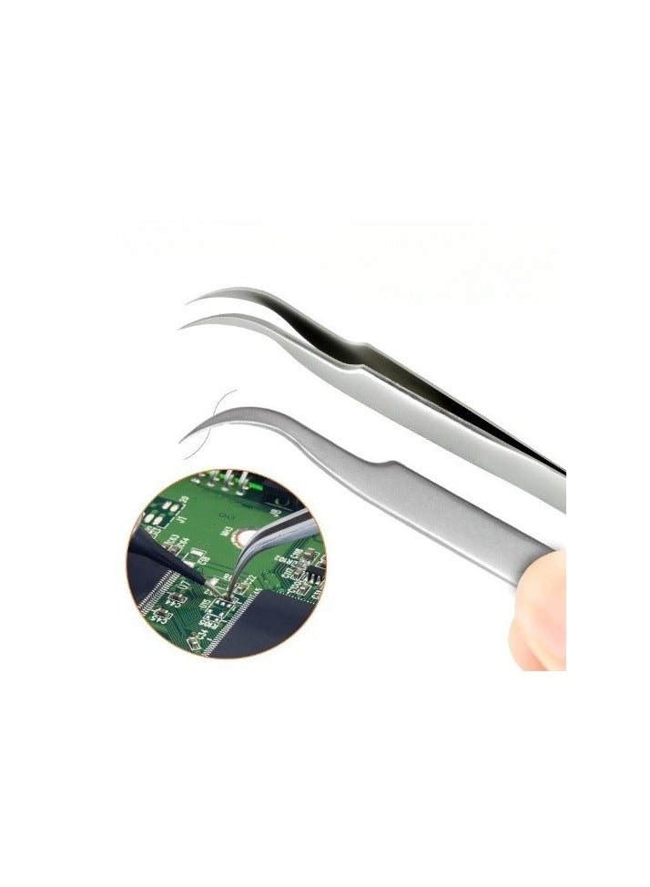 سولاستا سولاســتــا - قطعتان من الملاقط، ملاقط مقاومة للكهرباء الساكنة من الفولاذ المقاوم للصدأ، ملاقط غير مغناطيسية للألماس، الإلكترونيات، المجوهرات، الحرف اليدوية، وجميع أنواع مشاريع DIY. - Image 4