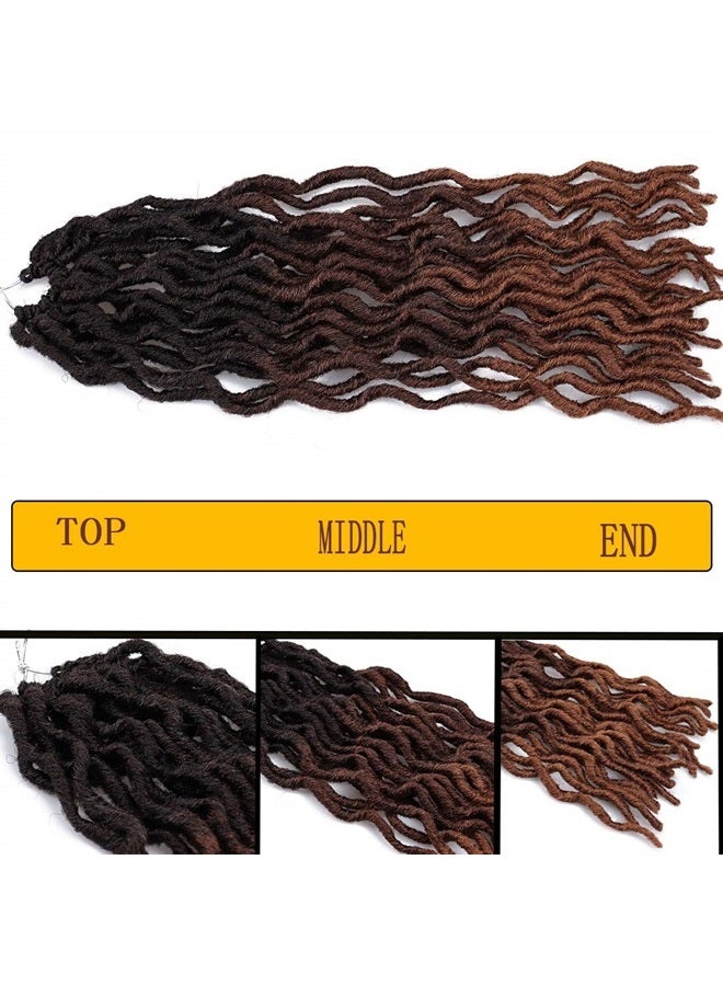 Liyate 18 Inch Goddess Faux locs Crochet Hair 6 Packs/Lot Soft Gypsy Locs Wavy Crochet Braids Dreadlocks 3Tone Curly Wavy Twist Braiding Hair Extensions African Roots Braid（# 1B/4/30#) - Image 5