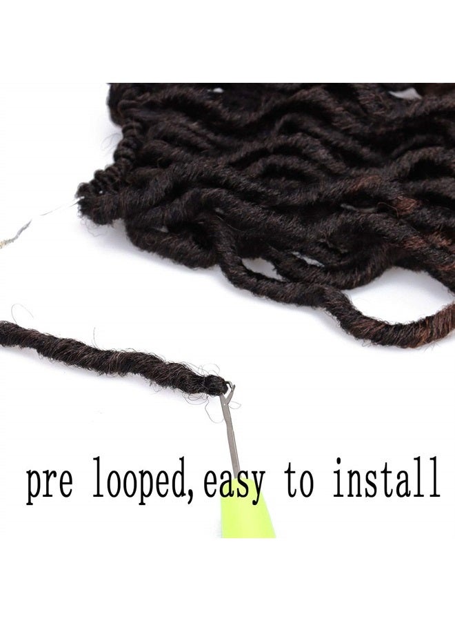 Liyate 18 Inch Goddess Faux locs Crochet Hair 6 Packs/Lot Soft Gypsy Locs Wavy Crochet Braids Dreadlocks 3Tone Curly Wavy Twist Braiding Hair Extensions African Roots Braid（# 1B/4/30#) - Image 3