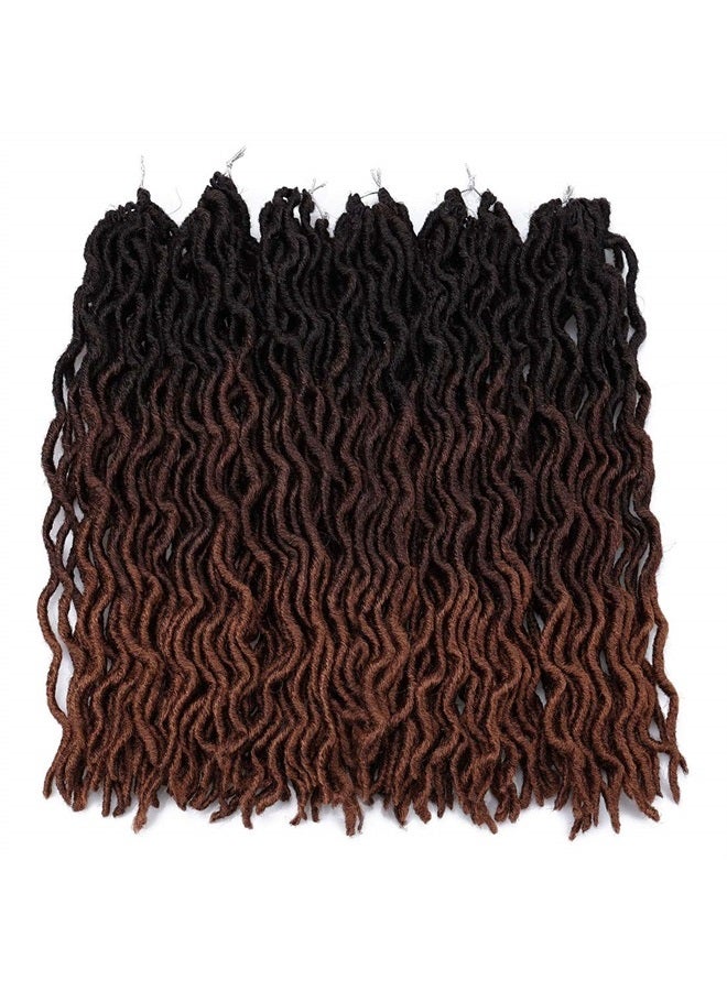 Liyate 18 Inch Goddess Faux locs Crochet Hair 6 Packs/Lot Soft Gypsy Locs Wavy Crochet Braids Dreadlocks 3Tone Curly Wavy Twist Braiding Hair Extensions African Roots Braid（# 1B/4/30#) - Image 2
