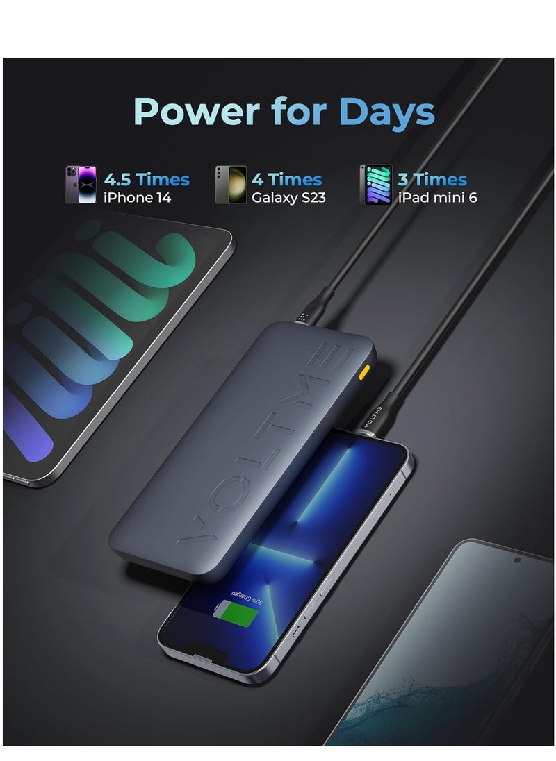 VOLTME - 20000 mAh 20000mAh Quick Charge Power Bank, 22.5W PD Slim & Compact External Battery Pack, Fast Charging for iPhone 16 Pro Max/16 Pro/16 Plus/15/14/13/12, Samsung Galaxy S21/S22/S23/S24, Pixel 6/7, iPad & Tablets, High-Speed USB-C Portable Charger, Lightweight Battery Pack for Travel & Daily Use - Image 1