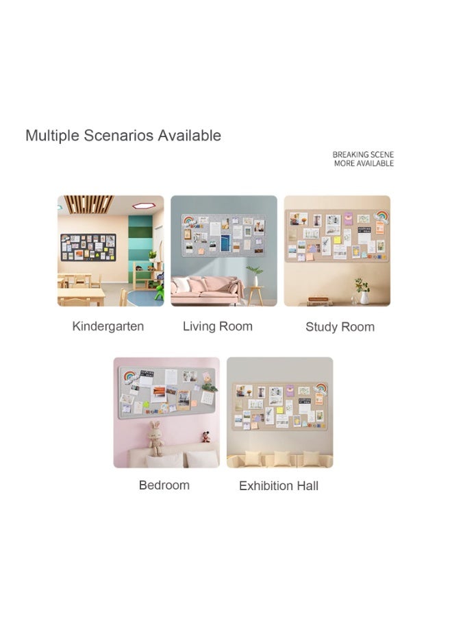 KINGMAZI Large Bulletin Board,60*120cm Felt Board Decorative Pin Board with Push Pins, Cork Board Alternative for Wall, Foldable Photo Board Self-Adhesive Vision Board Mood Board for School, Home - Image 5