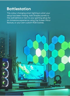 Nanoleaf مجموعة أدوات بداية SHAPES Hexagons - 5 لوحات - إضاءة LED ذكية تعمل بالواي فاي مع جهاز عرض موسيقى، ديكور حائط، للاستخدام في المنزل أو المكتب، للاعبي الألعاب، تصميم مميز، أكثر من 16 مليون لون، استهلاك منخفض للطاقة | مصابيح ألعاب - بيضاء  - Image 4
