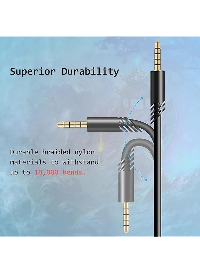 erorex Gaming Headset Audio Cable 2M 6.6Ft Headphone Audio Cable For Astro A10 A30 A40 A40Tr A50 Adjustable Volume 3D Stereo Extension Cable - Image 4