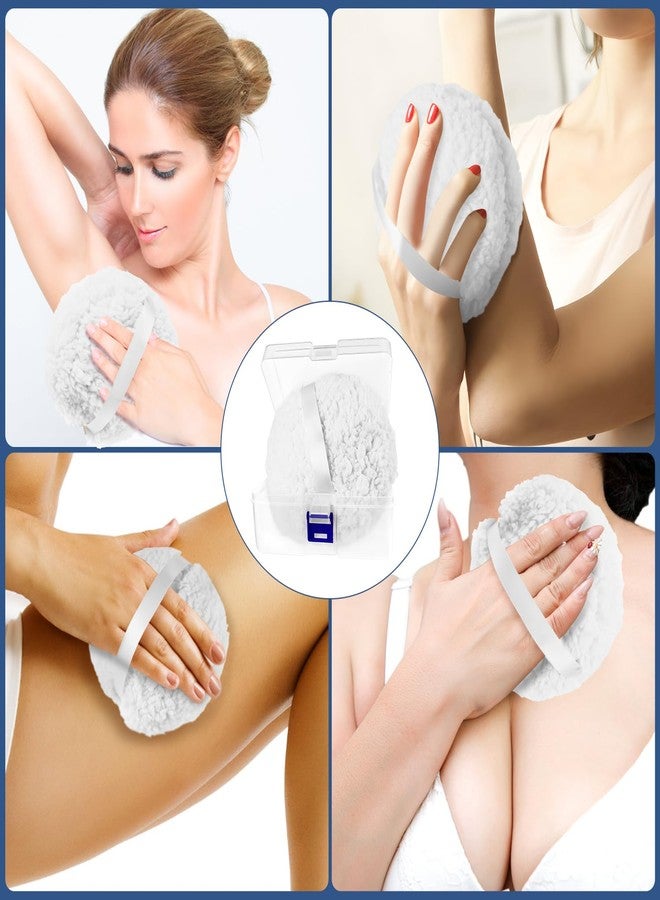 Quadafy Powder Puff, 6” X 3” White Body Powder Puff, Oversize Dust Puffs for Women, Soft and Comfortable Body Powder Puff and Container - Image 5