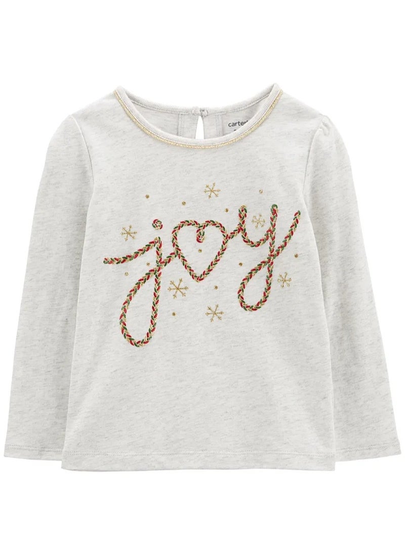 carter's Carter's Christmas Joy Jersey Tee - Grey  - Image 1