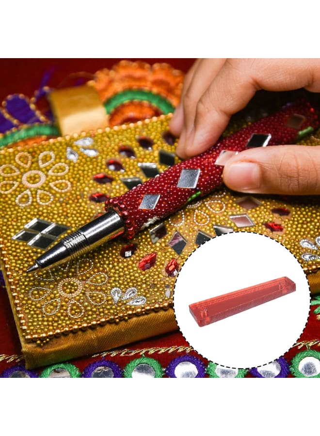 50pcs Sew on Acrylic Irregular Mirror Piece DIY Mirrored Rhinestones Mirror Beads for Evening Dresses Cloth Garment Red 19x6mm  - Image 4