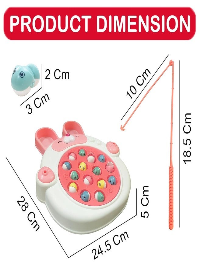 TRICKS TOYS Musical Fishing Game Set for Kids | 360° Rotating Board, 15 Bright Fish, 2 Poles | Educational Toy to Boost Focus & Motor Skills | Safe Gift Toy (Random Color) - Image 3