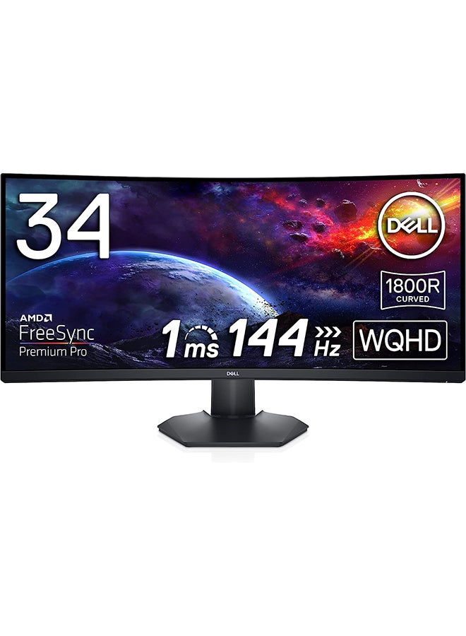 ديل S3422DWG شاشة ألعاب منحنية مقاس 34 بوصة WQHD (3440x1440) 21:9 1800R، 144 هرتز، VA، 1 مللي ثانية MPRT، AMD FreeSync Premium Pro، HDR 400، DisplayPort، 2x HDMI، 5x USB، ضمان لمدة 3 سنوات - Image 1