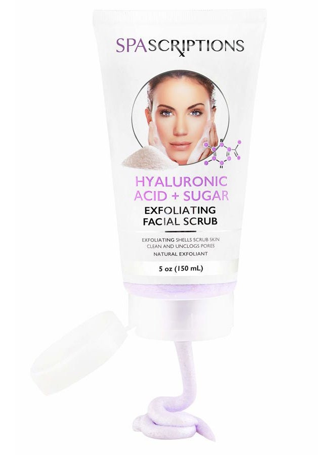 spascriptions Face Exfoliating Scrub Hyaluronic Acid & Sugar Face Wash - 5 Oz - Image 2