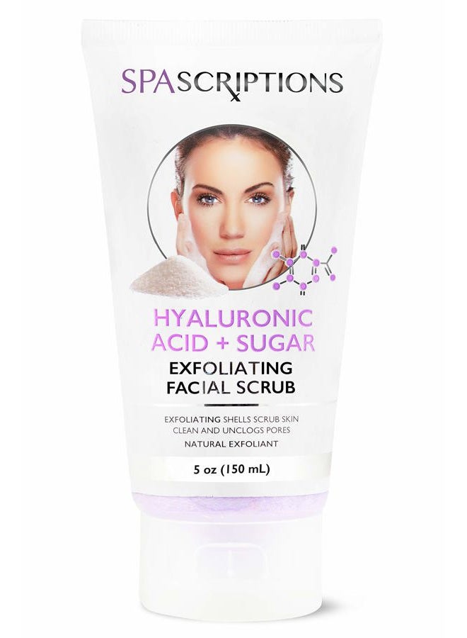 spascriptions Face Exfoliating Scrub Hyaluronic Acid & Sugar Face Wash - 5 Oz - Image 1