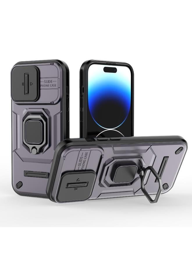 اس-توب جراب لهاتف iPhone 14 Pro مزود بدرع منزلق من مادة TPU + PC، جراب هاتف مقاوم للصدمات مع حامل - Image 1