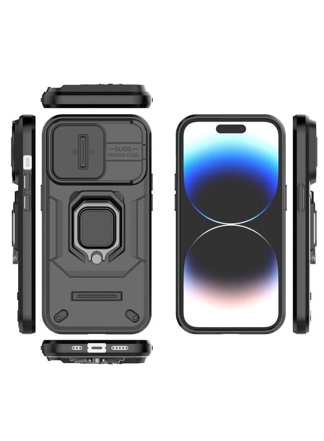 اس-توب جراب لهاتف iPhone 14 Pro مزود بدرع منزلق من مادة TPU + PC، جراب هاتف مقاوم للصدمات مع حامل - Image 2