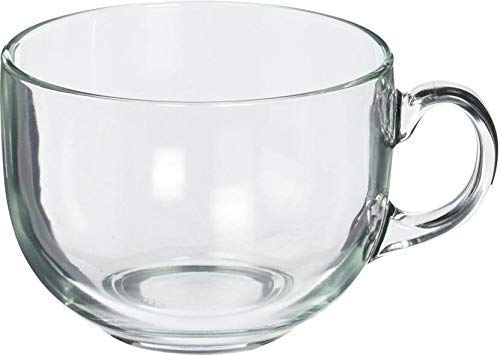 LVOOK Transparent Glass TeaBeverage Cup with Large Handel Heat Resistant Pack of 6 White 70 ML - Image 1