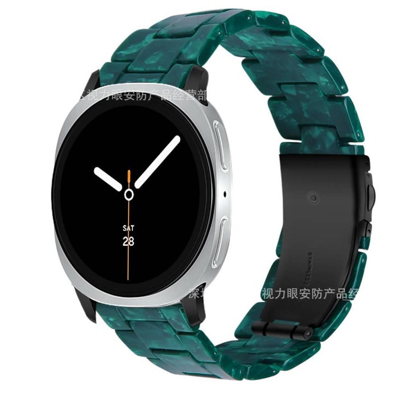 Green Resin Bracelet Strap Smartwatch Band Compatible with Samsung Galaxy Watch 8 Classic with Adjustable Fit Replacement Strap for Daily Wear - Image 1