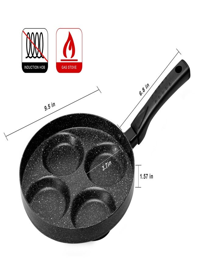 MyLifeUNIT Egg Frying Pan, 4-Cup Nonstick Fried Egg Pan, Aluminum Egg Cooker Pan with Lid and Spatula - Image 5