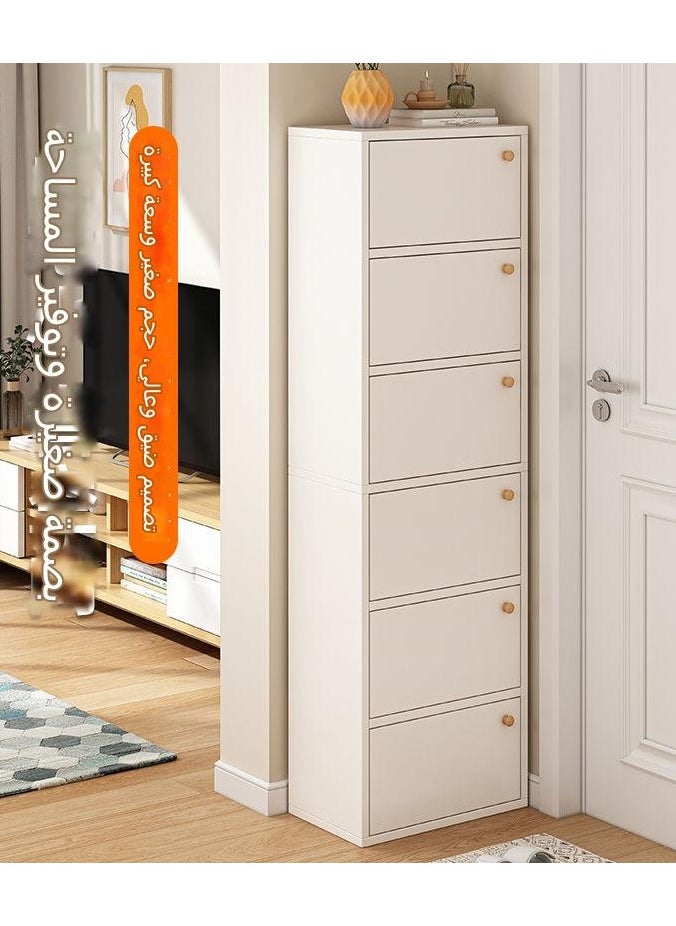 C&C Home - Space-Saving Multilayer Vertical Shoe Cabinet Stylish Dust-Proof and High Capacity Shoe Rack with doors for Small Spaces 180x43x30 cm White - Image 1